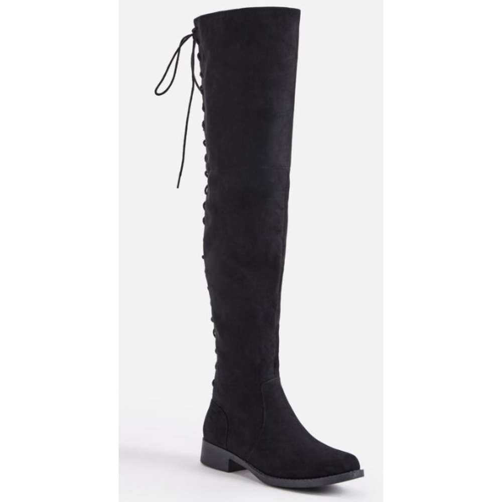Thigh high black boots