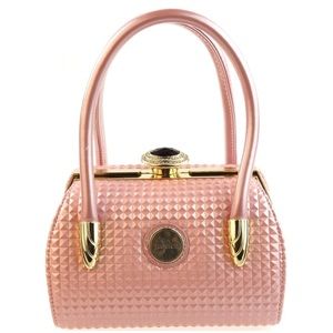 Pink 3D Partern Patent Leather Handbag