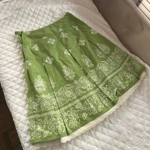 Talbots size 4, green and white skirt