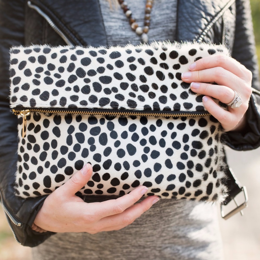 Molly Jane Designs Black & White Leopard Crossbody