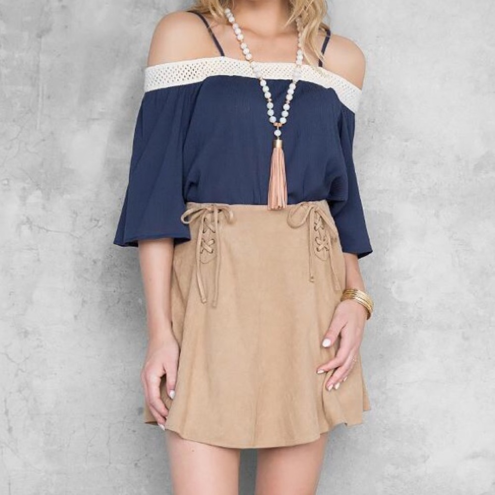 Francesca’s Marissa Suede Skirt