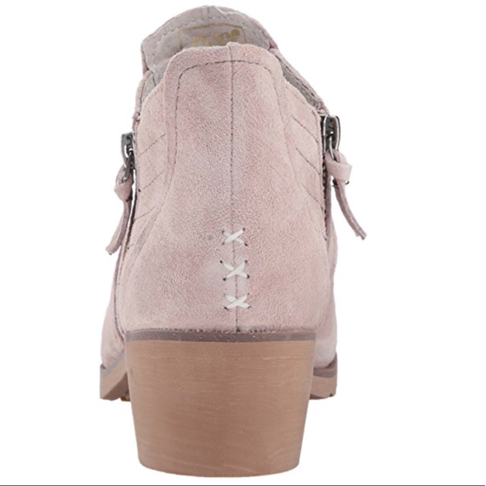 Blush Distressed Suede Water Resistant Ankle Boots - Picture 3 of 4