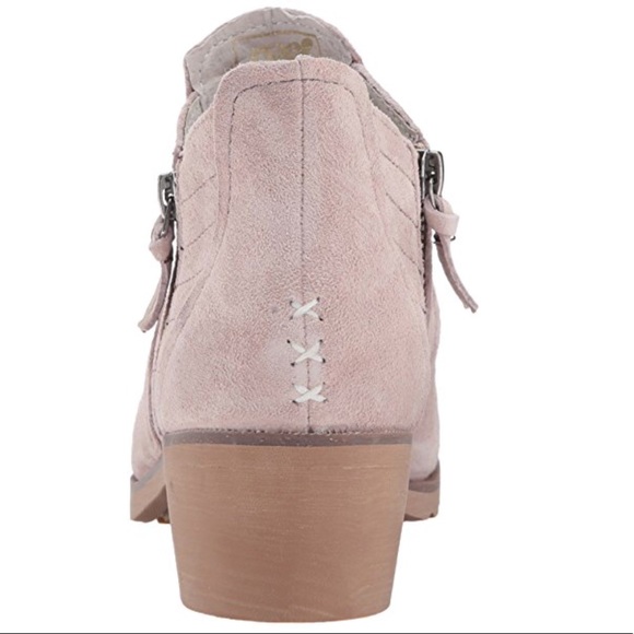 Blush Distressed Suede Water Resistant Ankle Boots - Picture 3 of 4