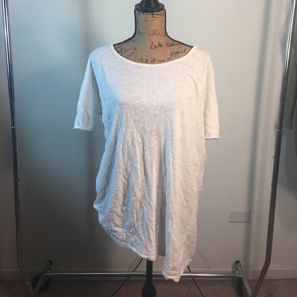 Free People White asymmetrical t-shirt