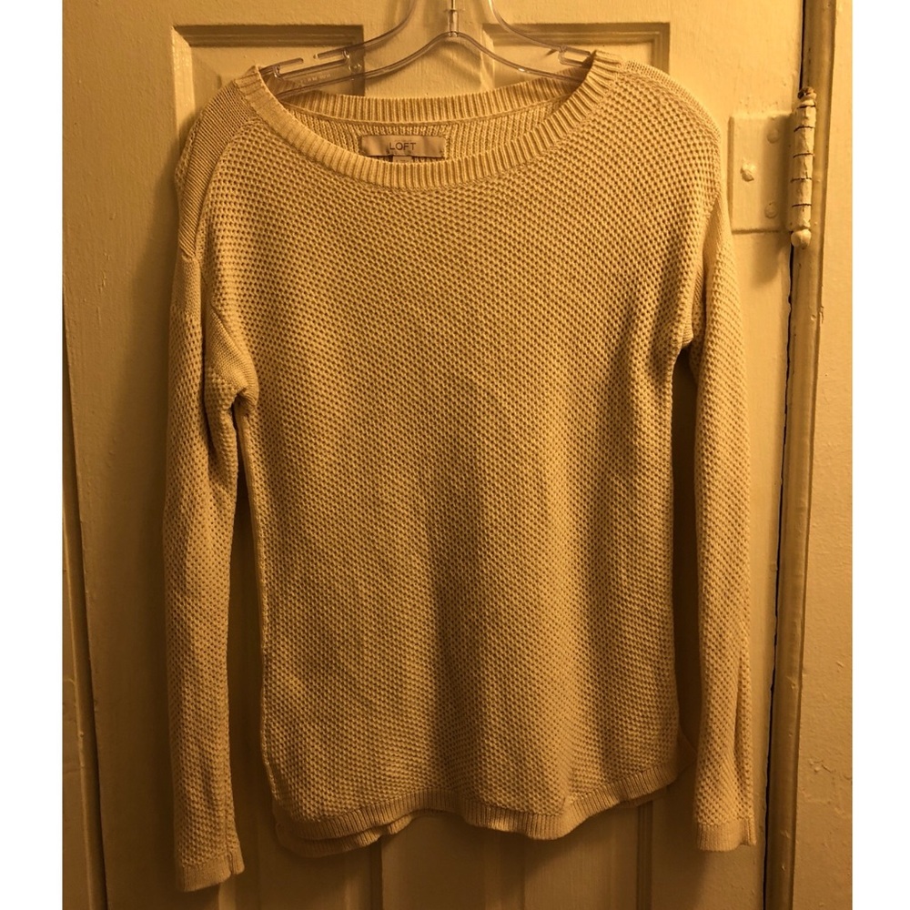 LOFT cream knit sweater