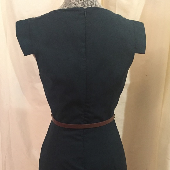 Dark Green Fitted Dress - Picture 3 of 5