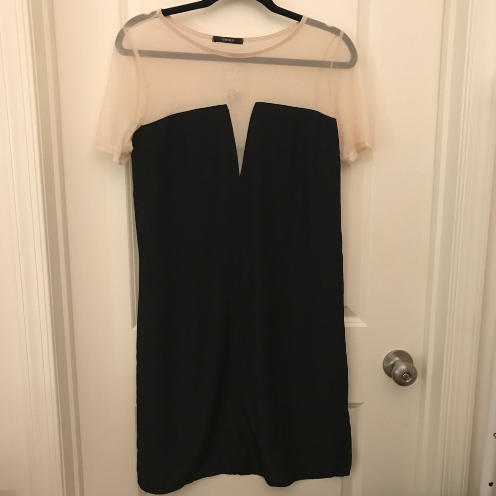Forever 21 Shift dress in black with sheer details