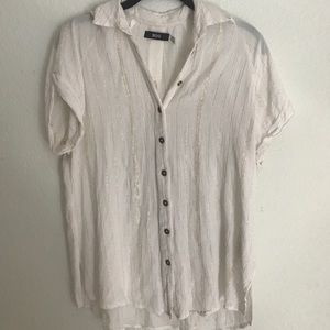 ✨BDG Metallic Button-Up Blouse