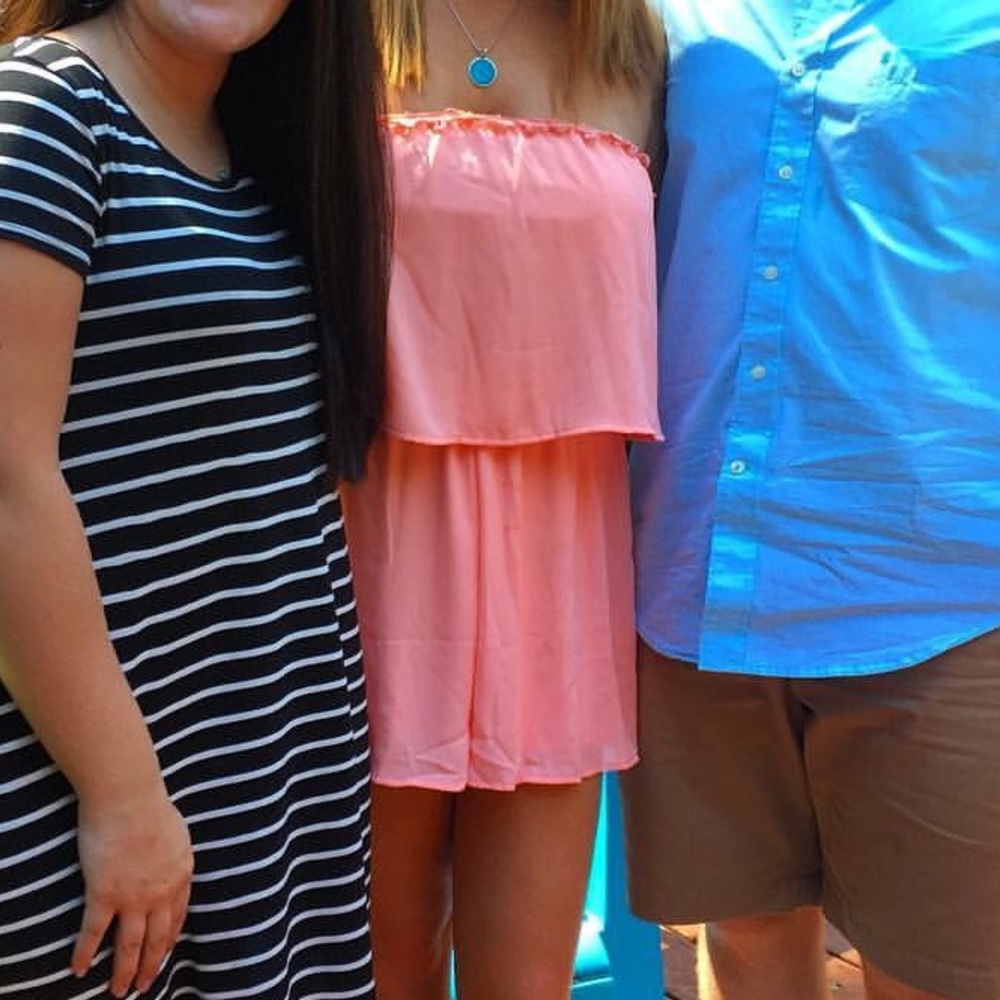 Worn Once Peach Chiffon Romper