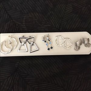 Silvertone earrings all pierced costume jewelry