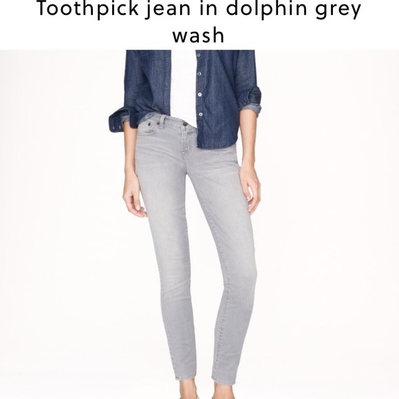 J. Crew Denim - J crew toothpick Jean dolphin grey 27 Tall