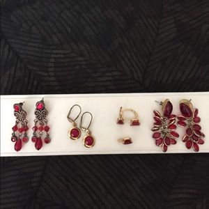Costume jewelry 4 pairs pierced earrings