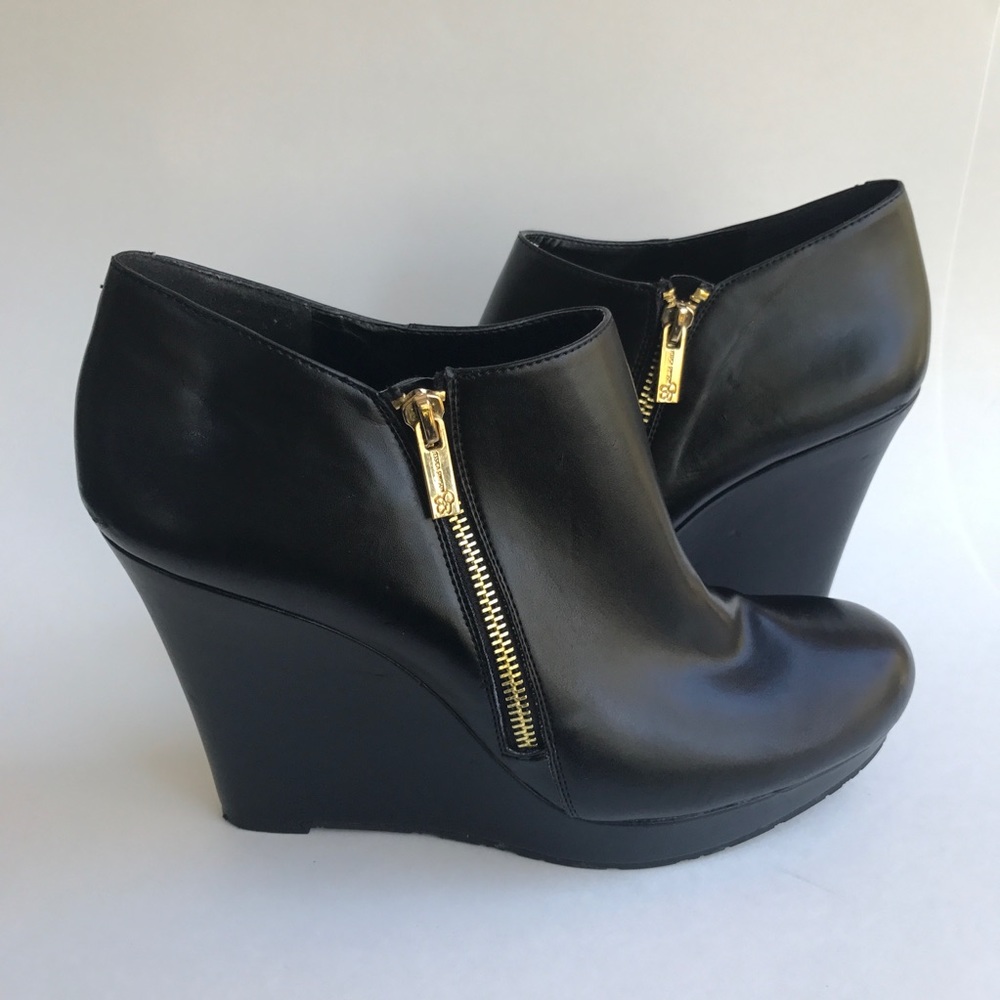 JESSICA SIMPSON ankle boots black wedge Sz 11M/41