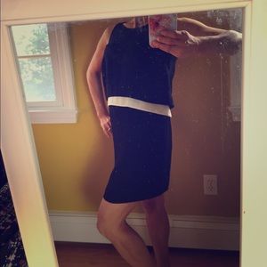 Black and off white dress