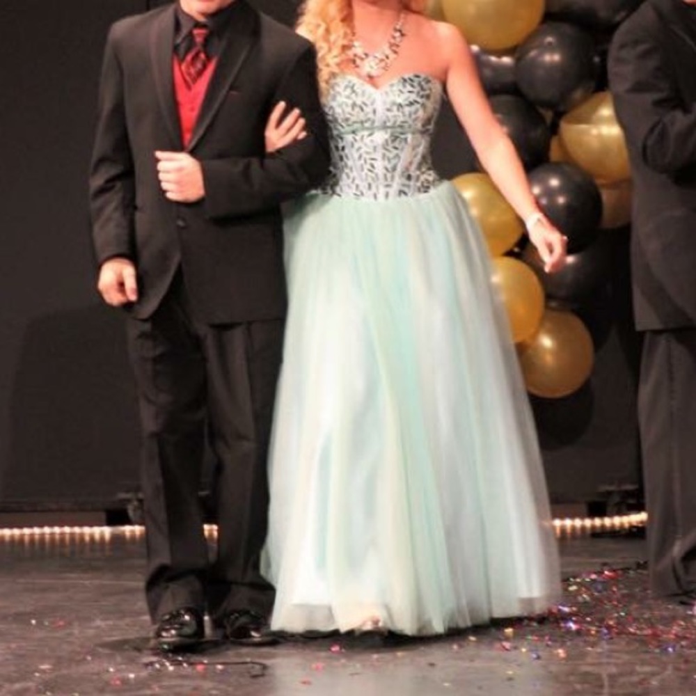 Mint green ball gown