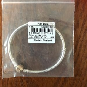 Pandora two tone traditional bracelet 14k gold