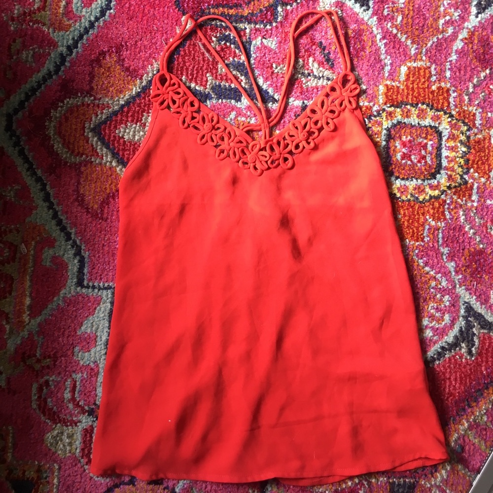Top shop orange tank top