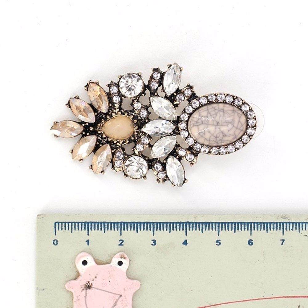 Retro Brown Crystal Statement Earrings - Picture 2 of 4