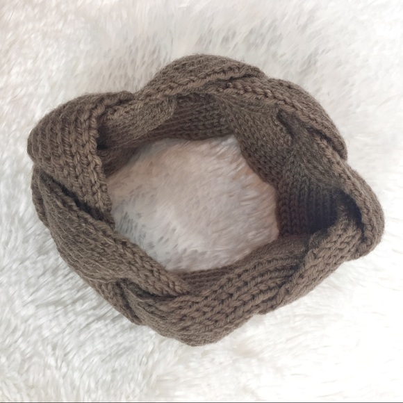 katniss // braided knit headband mocha ear warmer - Picture 4 of 5