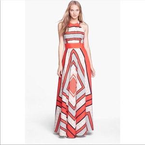 Eliza J Scarf Print Crepe de Chine Maxi Dress