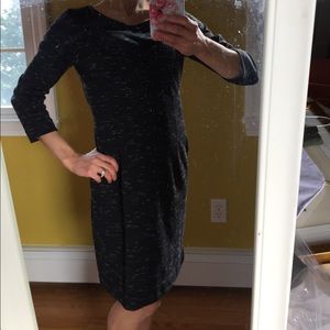 Black space dye 3/4 sleeve dress