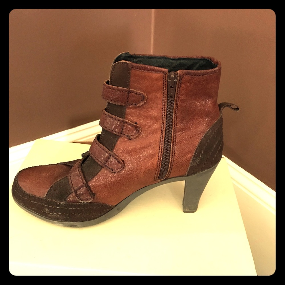 Pair of faux belted booties - fall festival!
