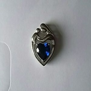 sterling silver pendant blue stone