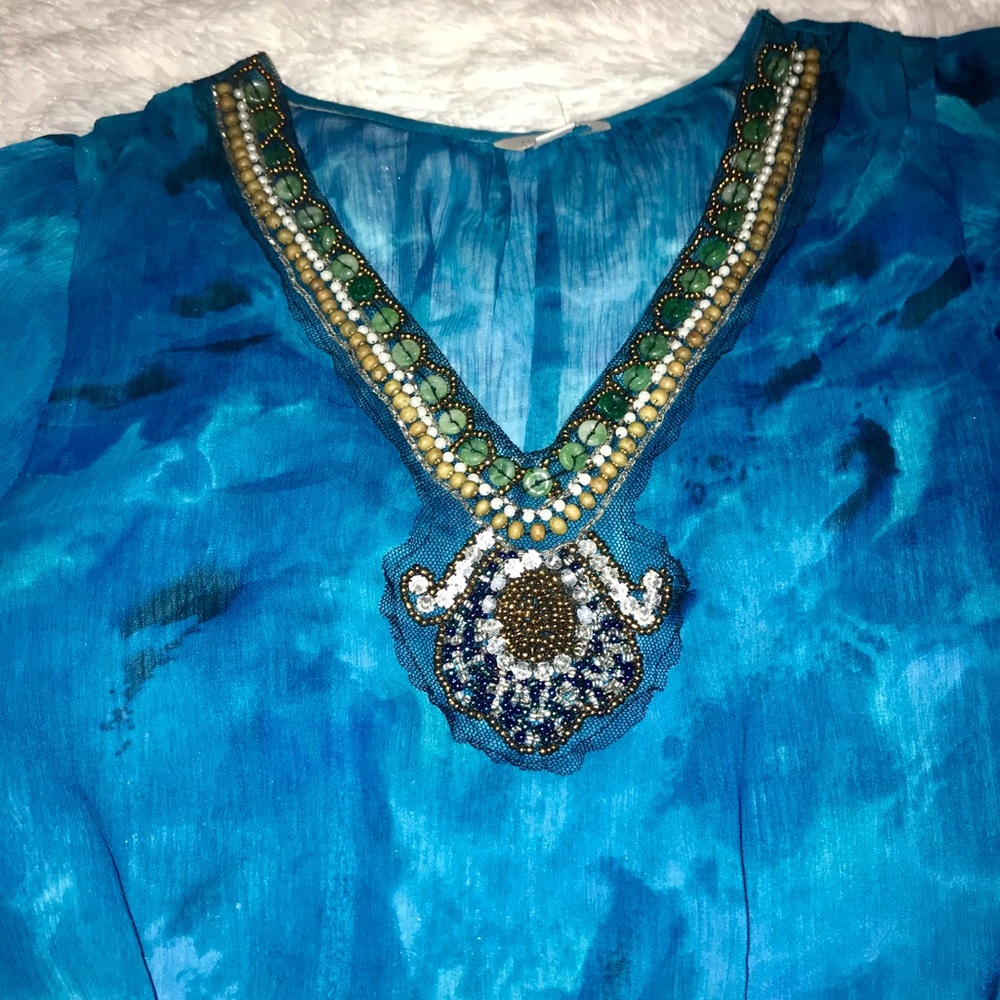 Long sleeve bathing suit cover up/ blouse
