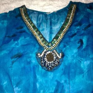 Long sleeve bathing suit cover up/ blouse