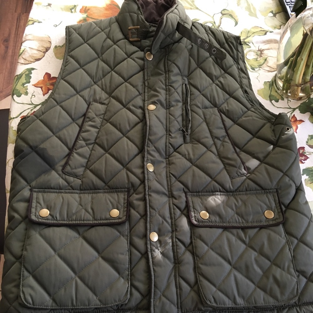 Sean Jean Green Fatigue Zippered Vest Size Large