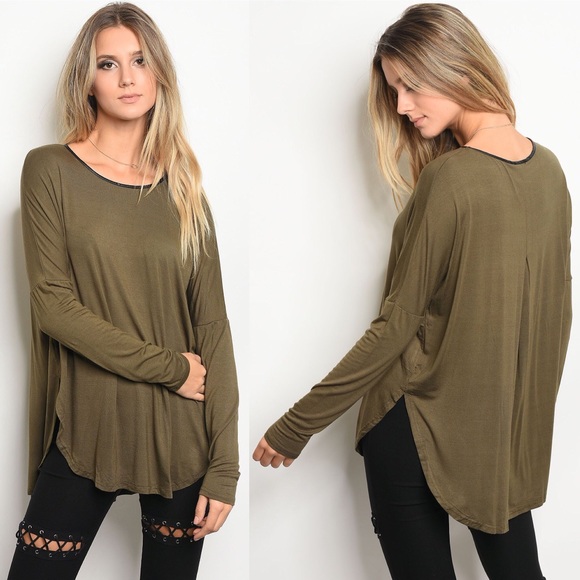 | FAUX LEATHER TRIM TOP | - Picture 4 of 4