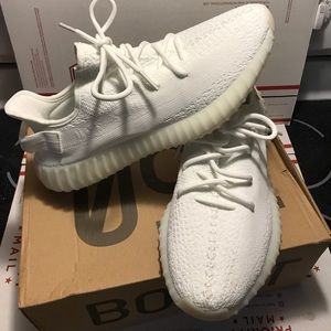 All white Yeezy V2 350 boost