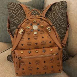 MCM DUAL STARK BACKPACK IN COGNAC SMALL SIZE