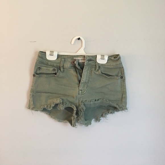 PACSUN BULLHEAD JEAN HIGH RISE SHORTS - Picture 1 of 3