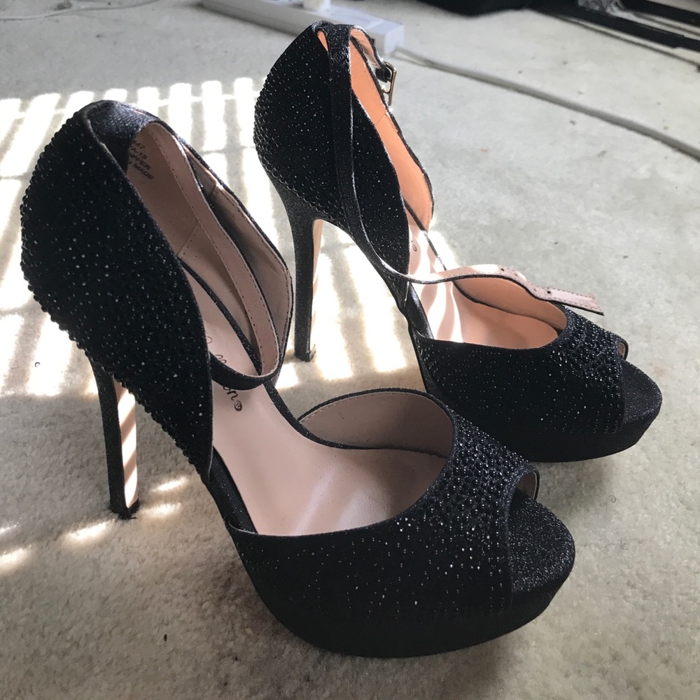 Black studded heels