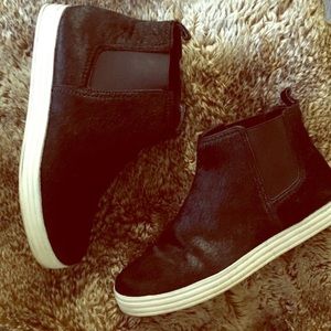 Aerosole faux fur shoes