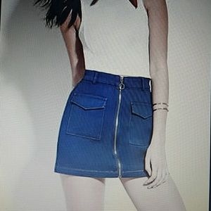 Zippered Denim Skirt