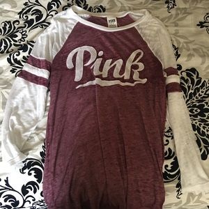 Pink baseball tee
