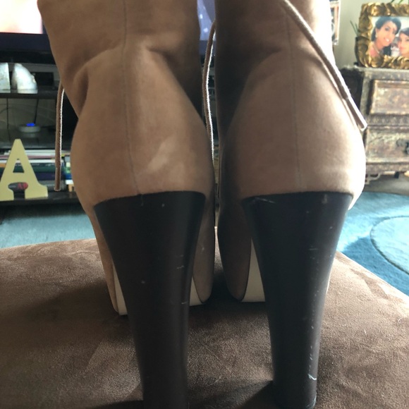 Tan new ankle boots 3” platform 5”heel size 8.5 - Picture 4 of 5