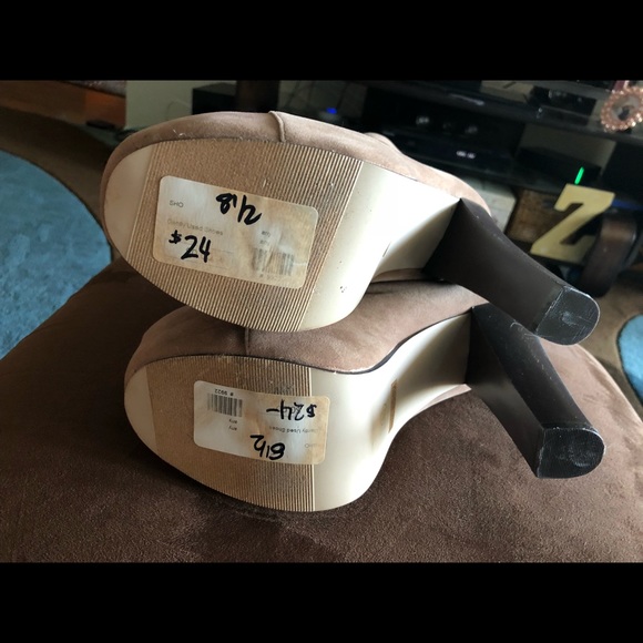 Tan new ankle boots 3” platform 5”heel size 8.5 - Picture 5 of 5