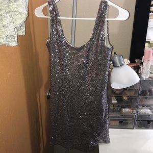 Silver sequin dress