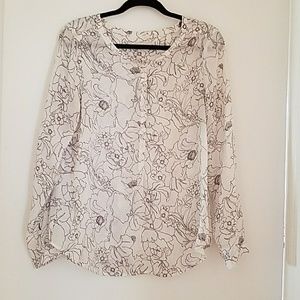 Ann Taylor LOFT black and white blouse.