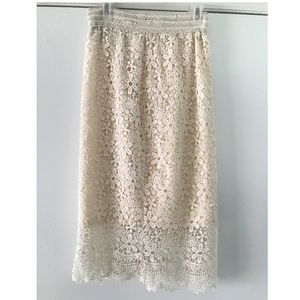 Beige lace skirt