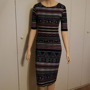 Xhilaration Fun & Fun Patten Fitted Dress