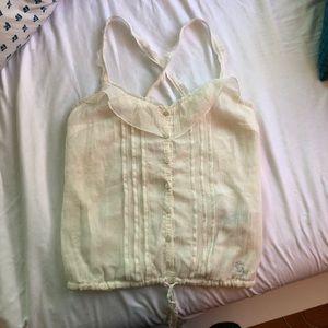 White ruffled tank from Abercrombie, size xs👚
