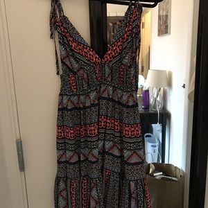 Lulus Tank Dress - Deep V - Tie Straps