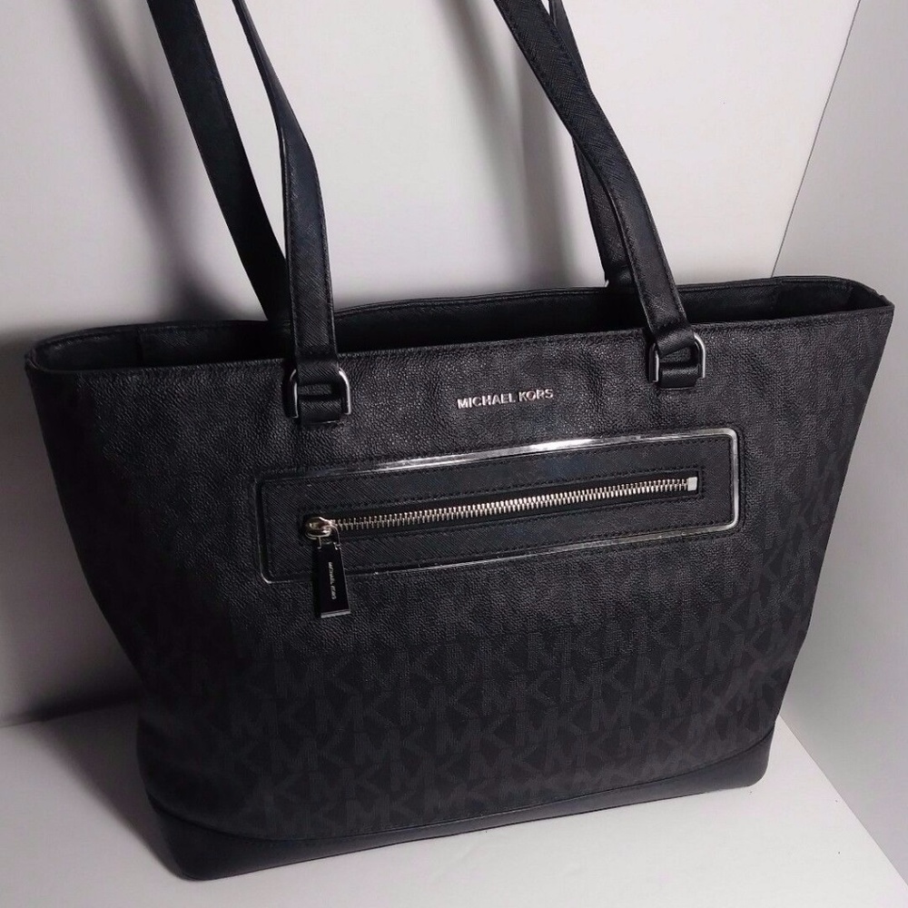 Michael Kors Black MK Logo Tote Shoulder Bag