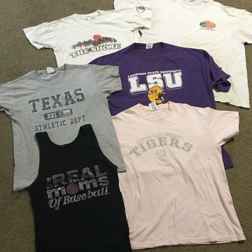 Casual and dress Shirts mostly name brand.