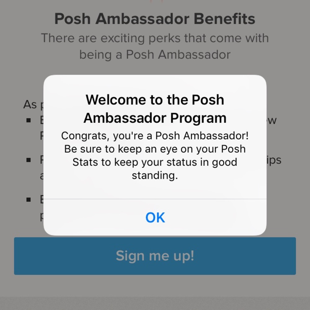 I’m a Posh Ambassador!!!! 😄🎉🎊🛍