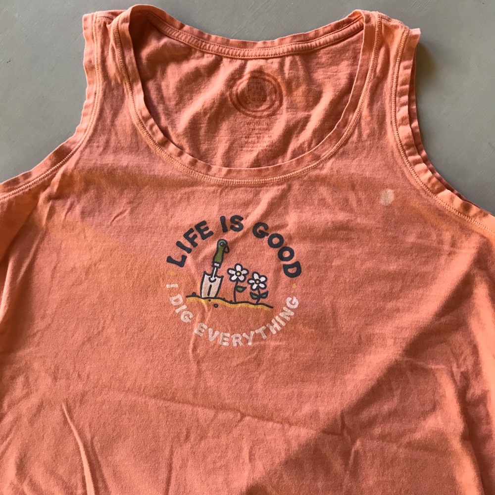 Life is good orange tank top